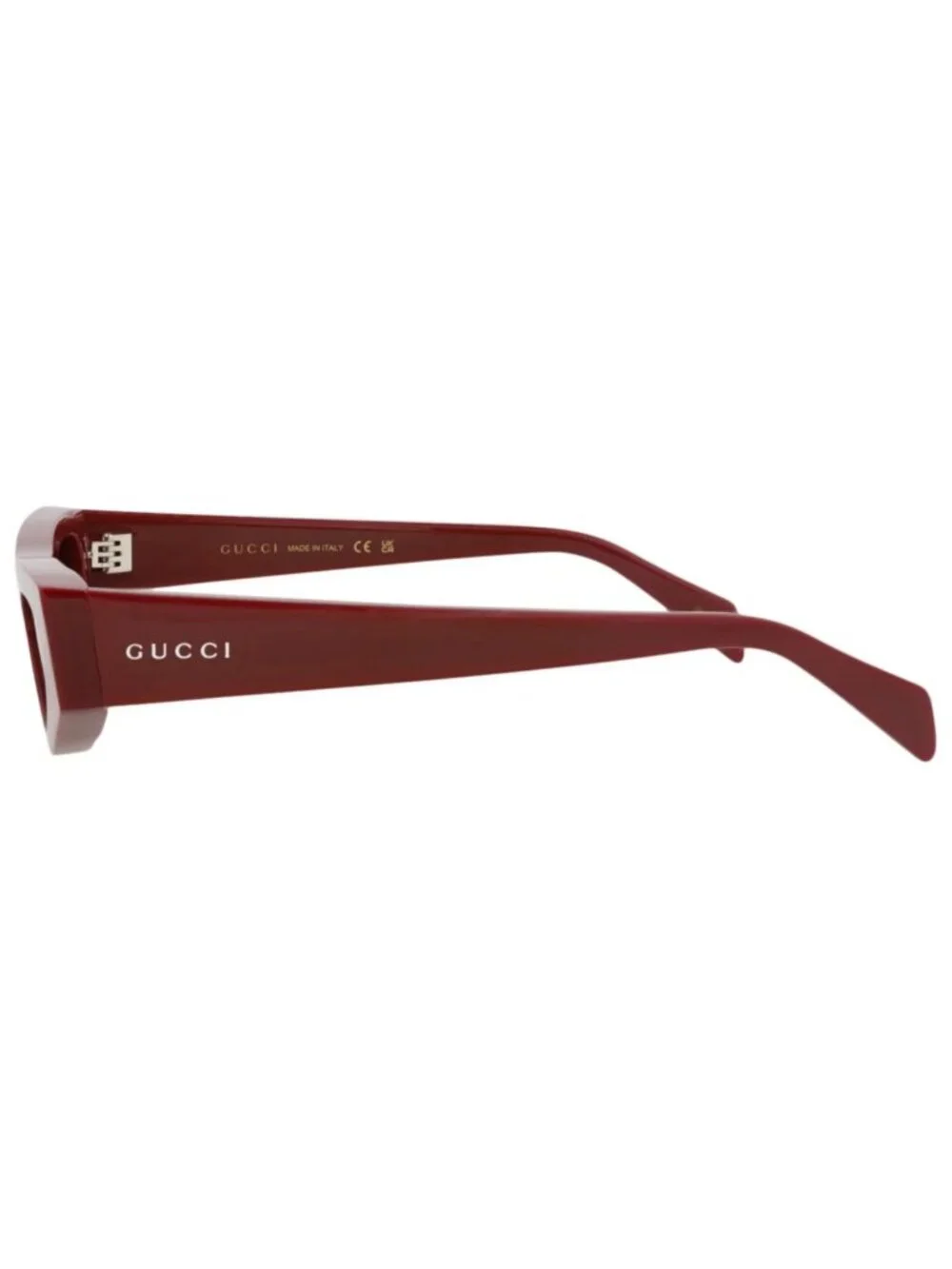 New Gucci Women's Sunglasses Cat Eye Recycled Acetate Frame Burgundy Burgundy